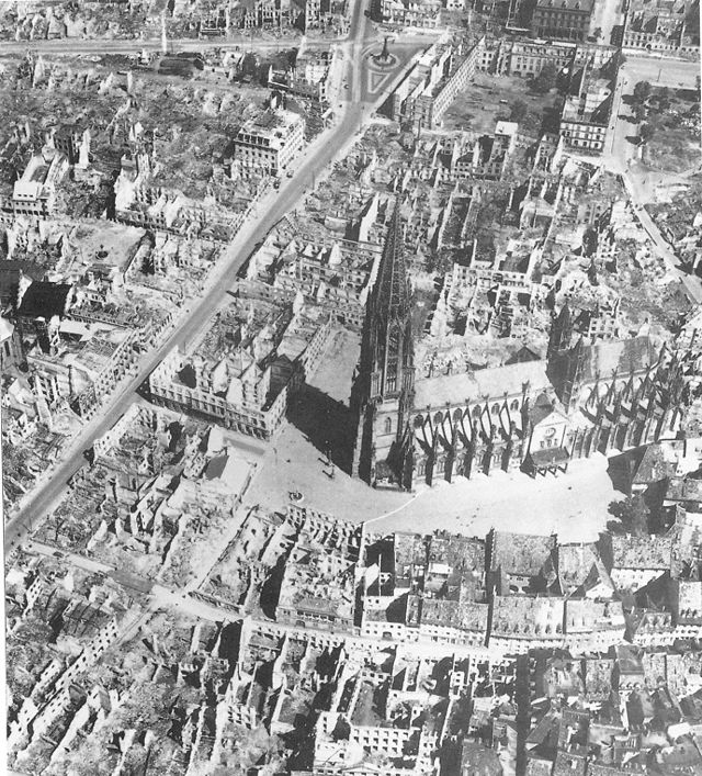 Freiburg City Center 1944 - Photo Credit: City Archive